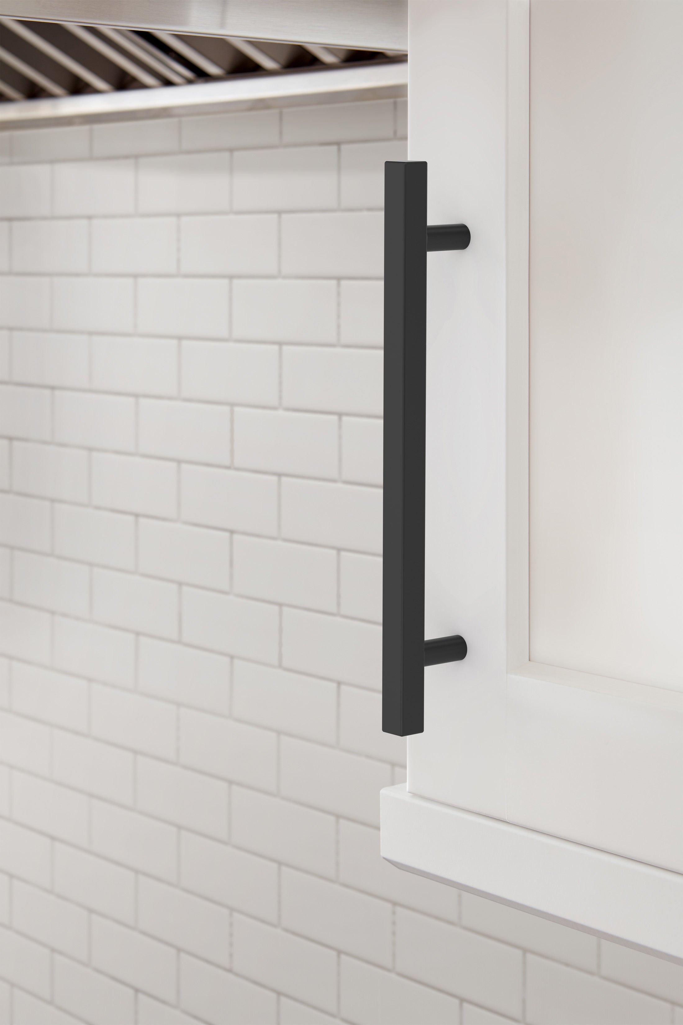 Amerock Bar Square Pull  Matte Black 6-5/16" Center to Center