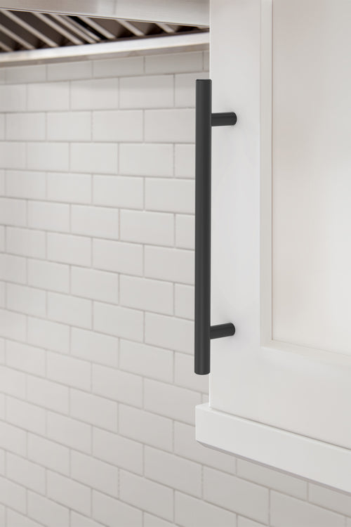 Amerock Bar Hollow Pull  Matte Black 6-5/16" Center to Center
