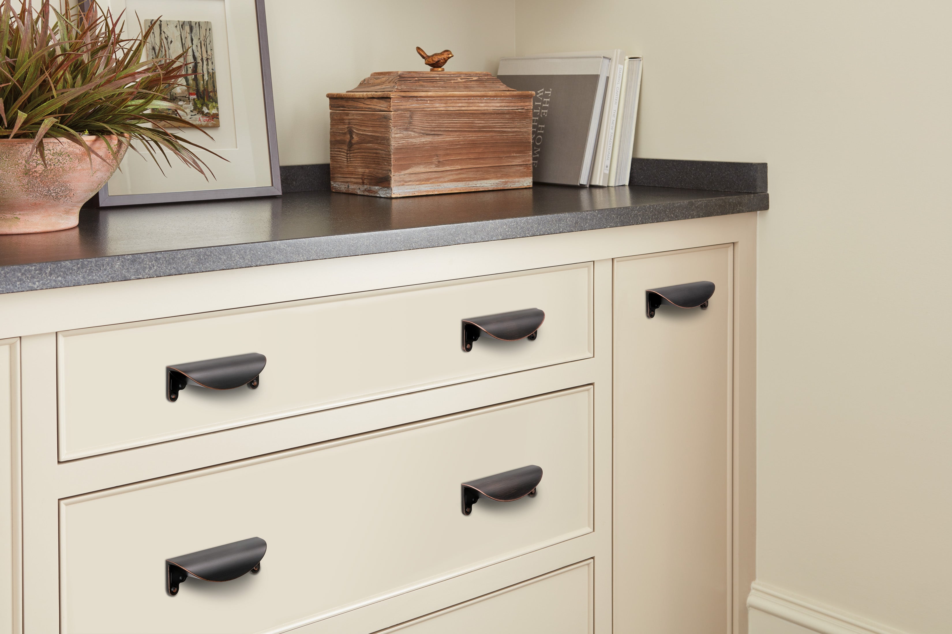 Amerock Inspirations Cup Pull 3" Center To Center, Oil-Rubbed Bronze