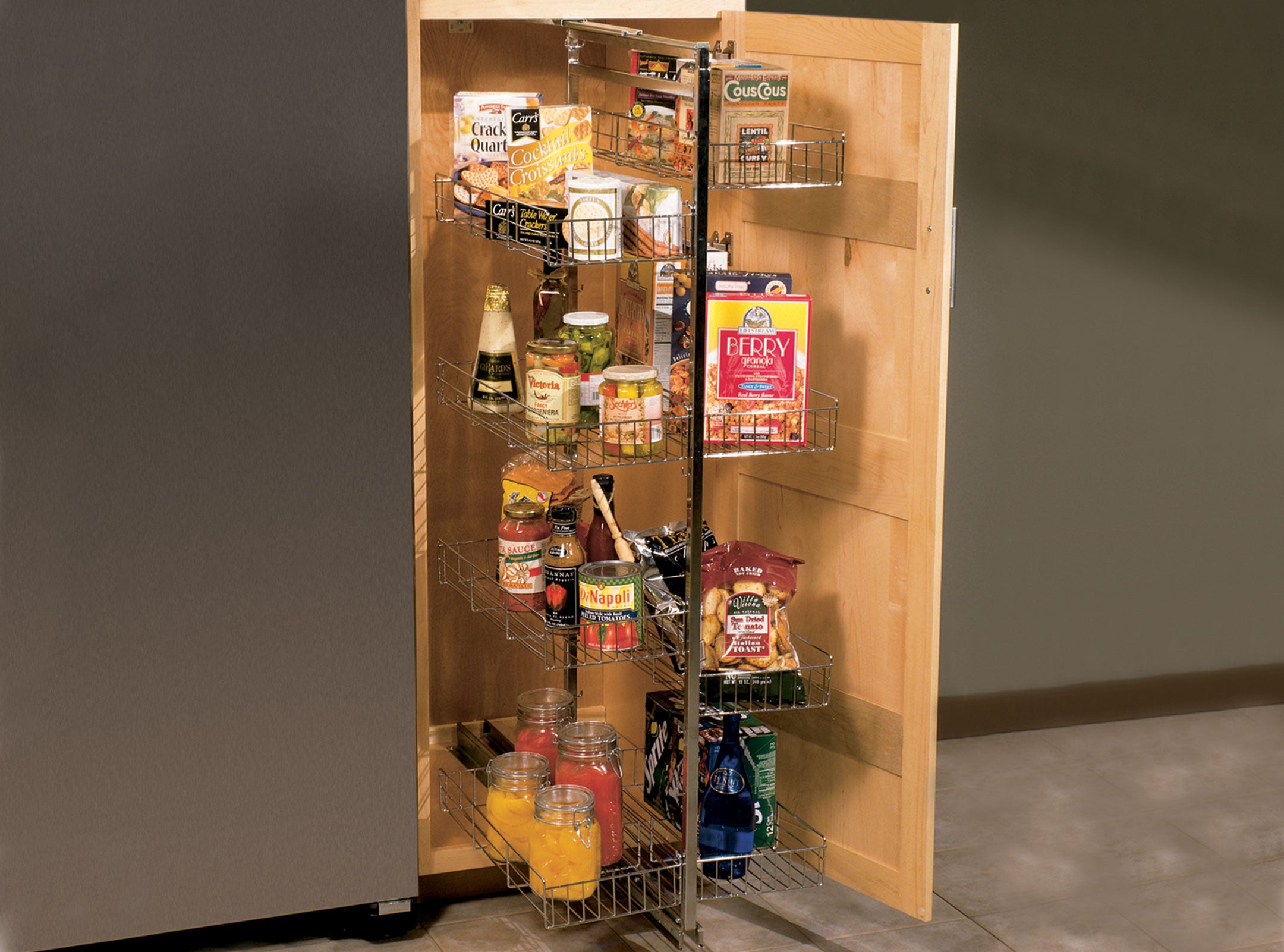 Base And Pantry Baskets, 4" Width x 21-1/2" Depth  x  3-1/4" heights  White, Multiples of 10