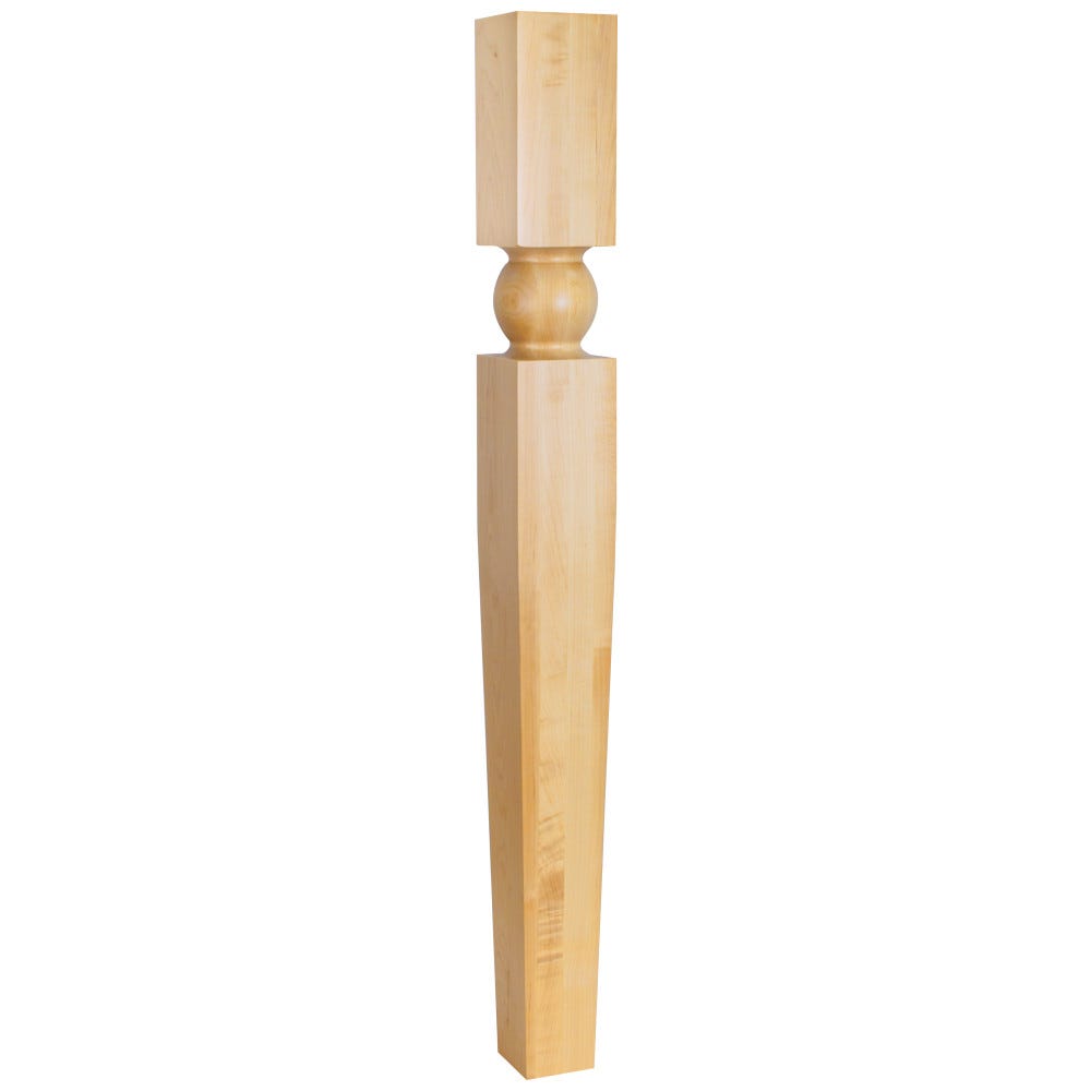 Hardware Resources Carved Sphere Tapered Arts & Crafts Post Alder 35-1/2 in. length 5 in. width
