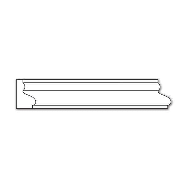 Small Reeded Half Round Lineal, 1"w x 1/2"d x 8' length Resin
