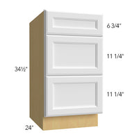 Base 3 Drawer 36 W X 34-1/2 H X 24 D- Hallmark Frost by Fabuwood