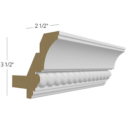 Rope Moulding 96 W X 3/4 H X 3/4 D (Use w/ Royal Crown Moulding) - Hallmark Frost by Fabuwood