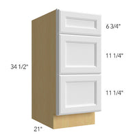Vanity 3 Drawer Base 12 W X 34-1/2 H X 21 D- Hallmark Frost by Fabuwood