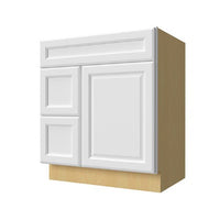 Vanity Sink w/Drawers on left 30 W X 34-1/2 H X 21 D- Hallmark Frost by Fabuwood
