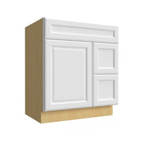 Vanity Sink w/Drawers on right 30 W X 34-1/2 H X 21 D- Hallmark Frost by Fabuwood