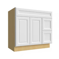 Vanity Sink w/Drawers on right 36 W X 34-1/2 H X 21 D- Hallmark Frost by Fabuwood