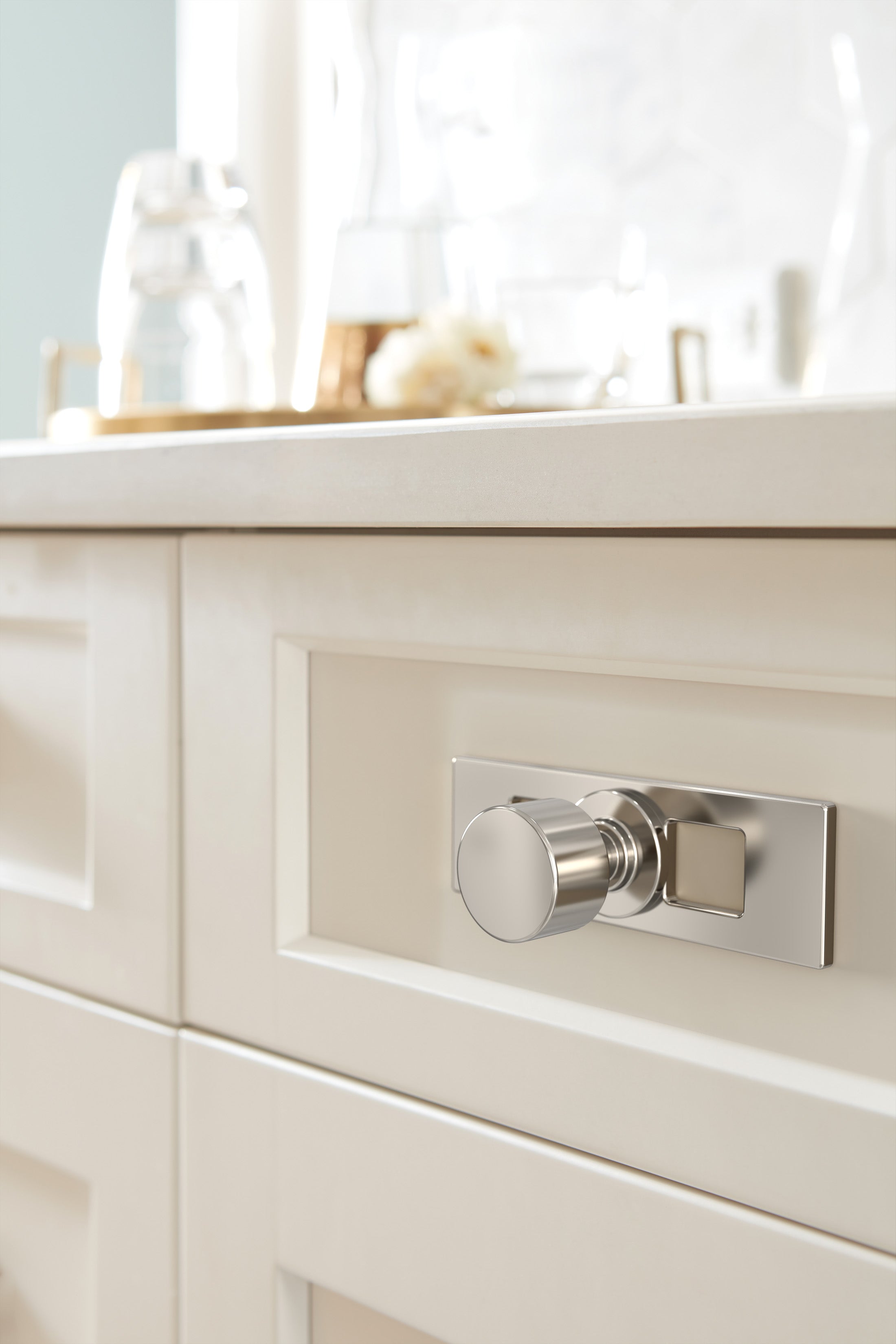 Amerock Medora Backplate For Knob 3-11/16" Length, Polished Nickel