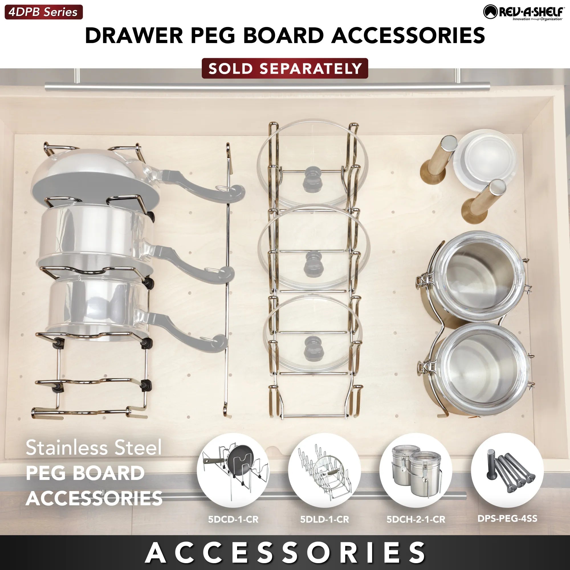 Rev-a-shelf Drawer Peg System, 24.13"
