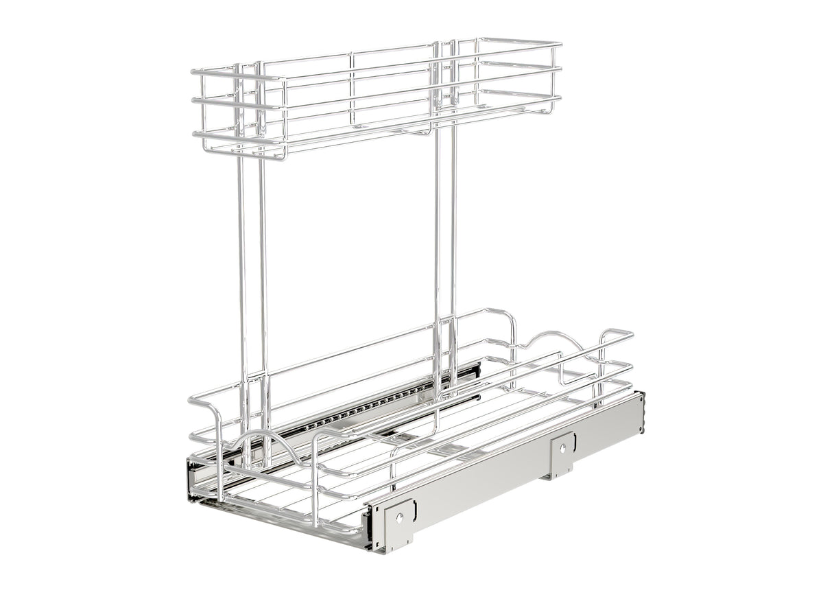 Rev-A-Shelf Two-Tier Undersink Steel Wire Pullout Container, Silver