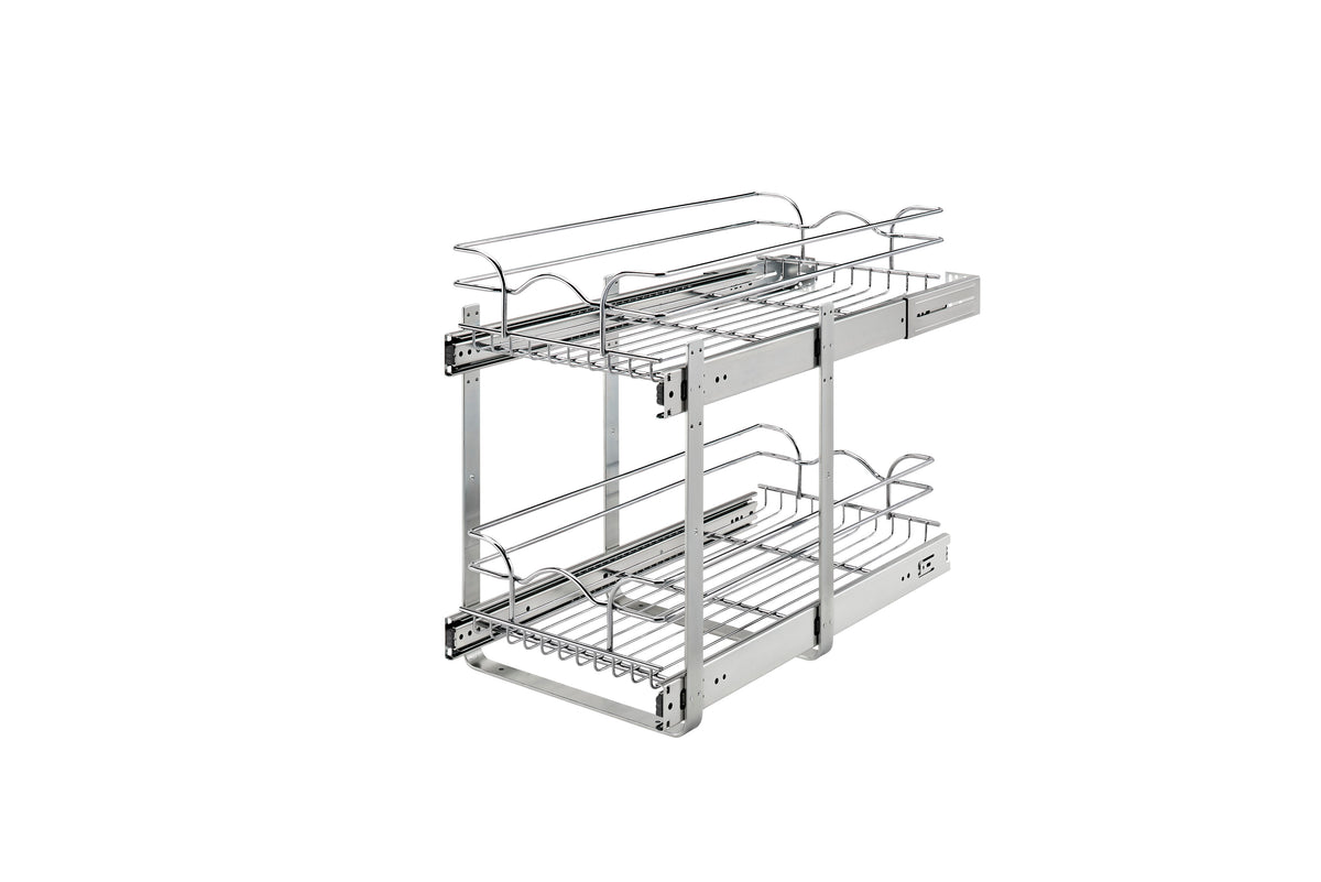 Rev-A-Shelf Double Chrome Wire Basket 12 in. width 22 in. depth, Silver