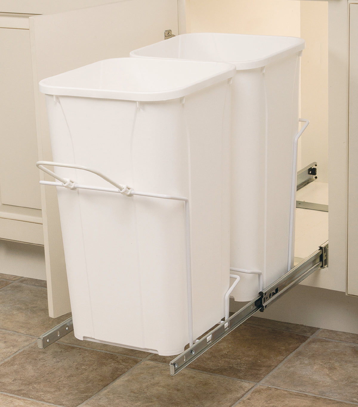 KV Bottom-Mount Waste And Recycling Pull-out, Double 27 Quart