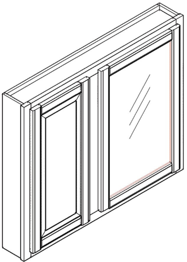 Mirrow cabinet w\ 2 doors 36 W X 27 H - Regal Oak by Horning