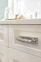Amerock Ladera Backplate 3" Center To Center, Satin Nickel