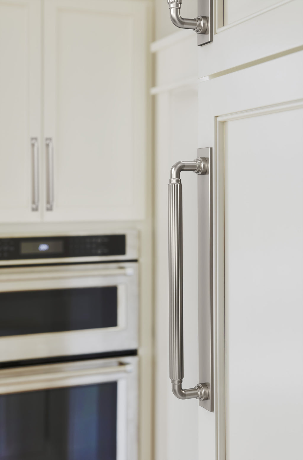 Amerock Ladera Backplate 8-13/16" Center To Center, Satin Nickel
