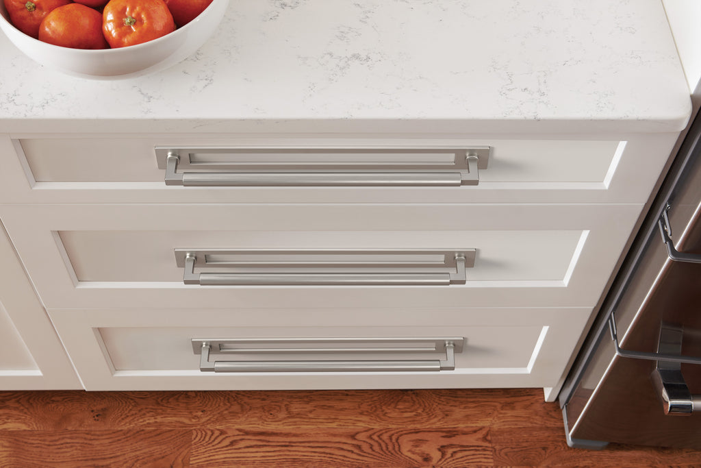 Amerock Medora Backplate 12-5/8" Center To Center, Satin Nickel