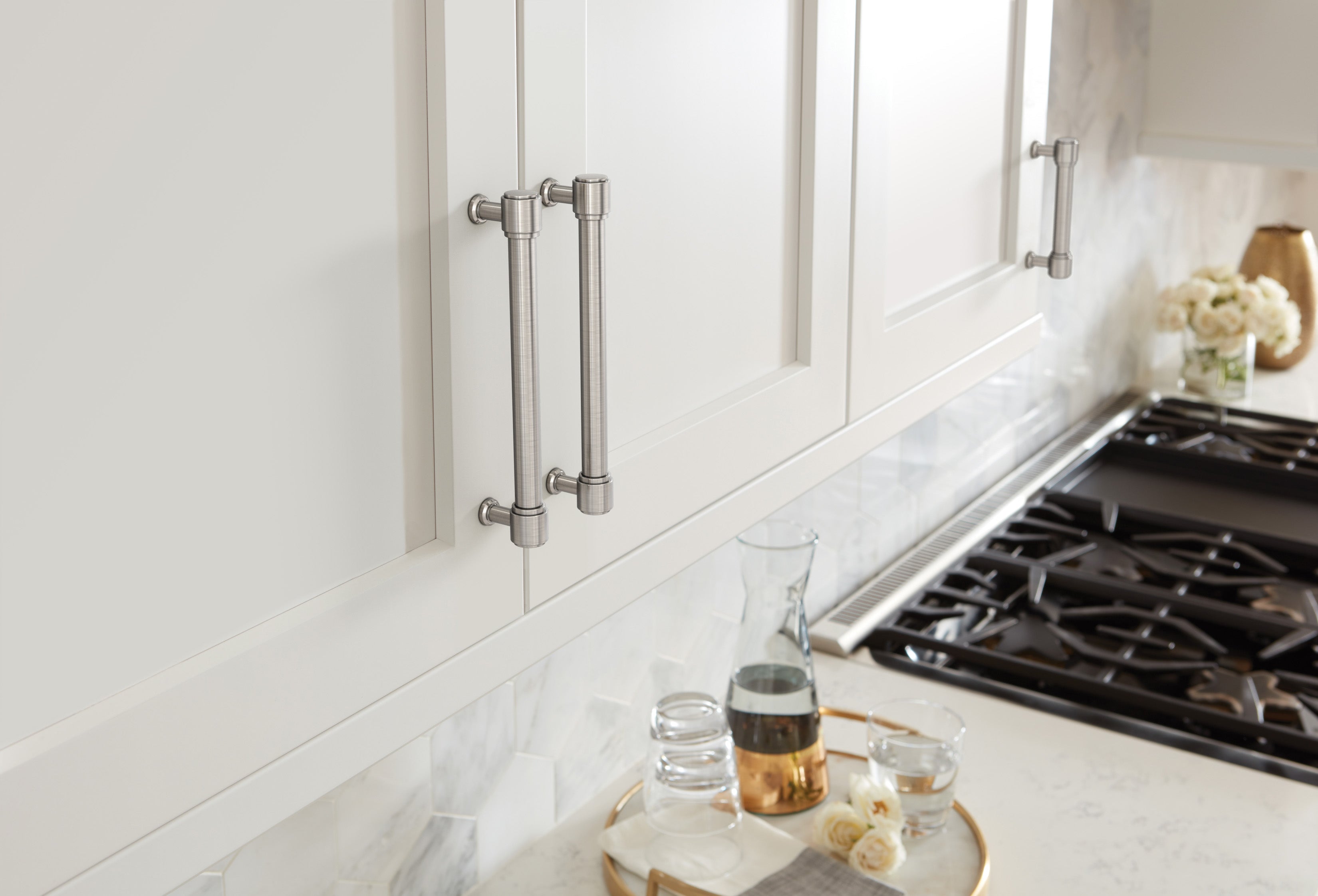 Amerock Faircrest Pull 3-3/4" Center To Center, Satin Nickel