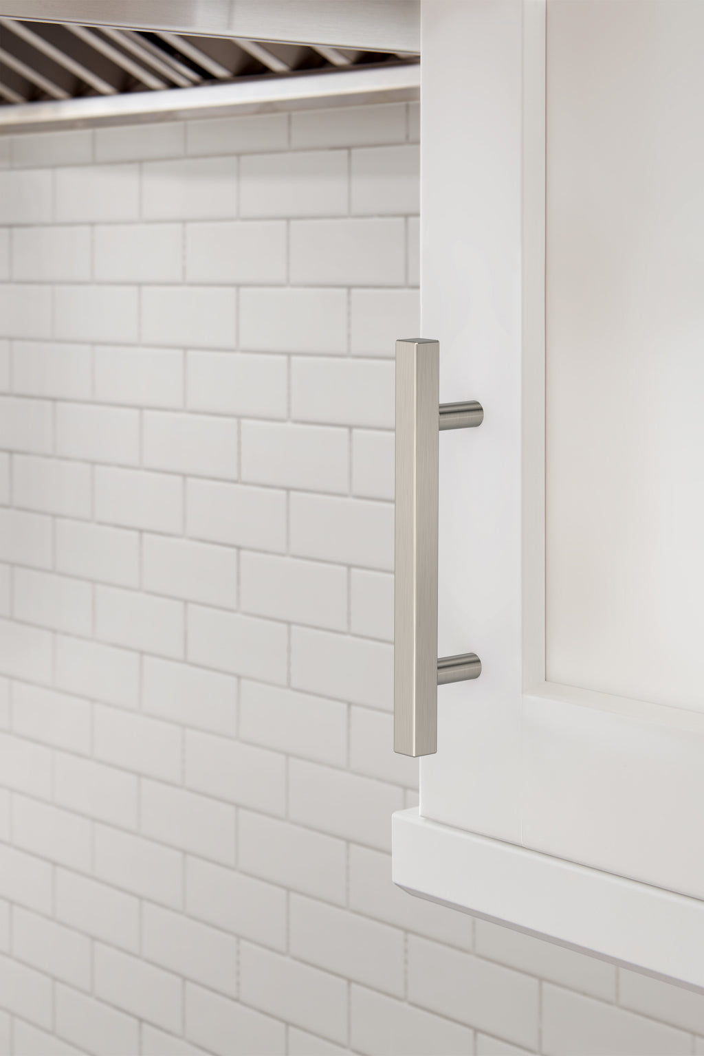 Amerock Bar Square Pull  Satin Nickel 3-3/4" Center to Center