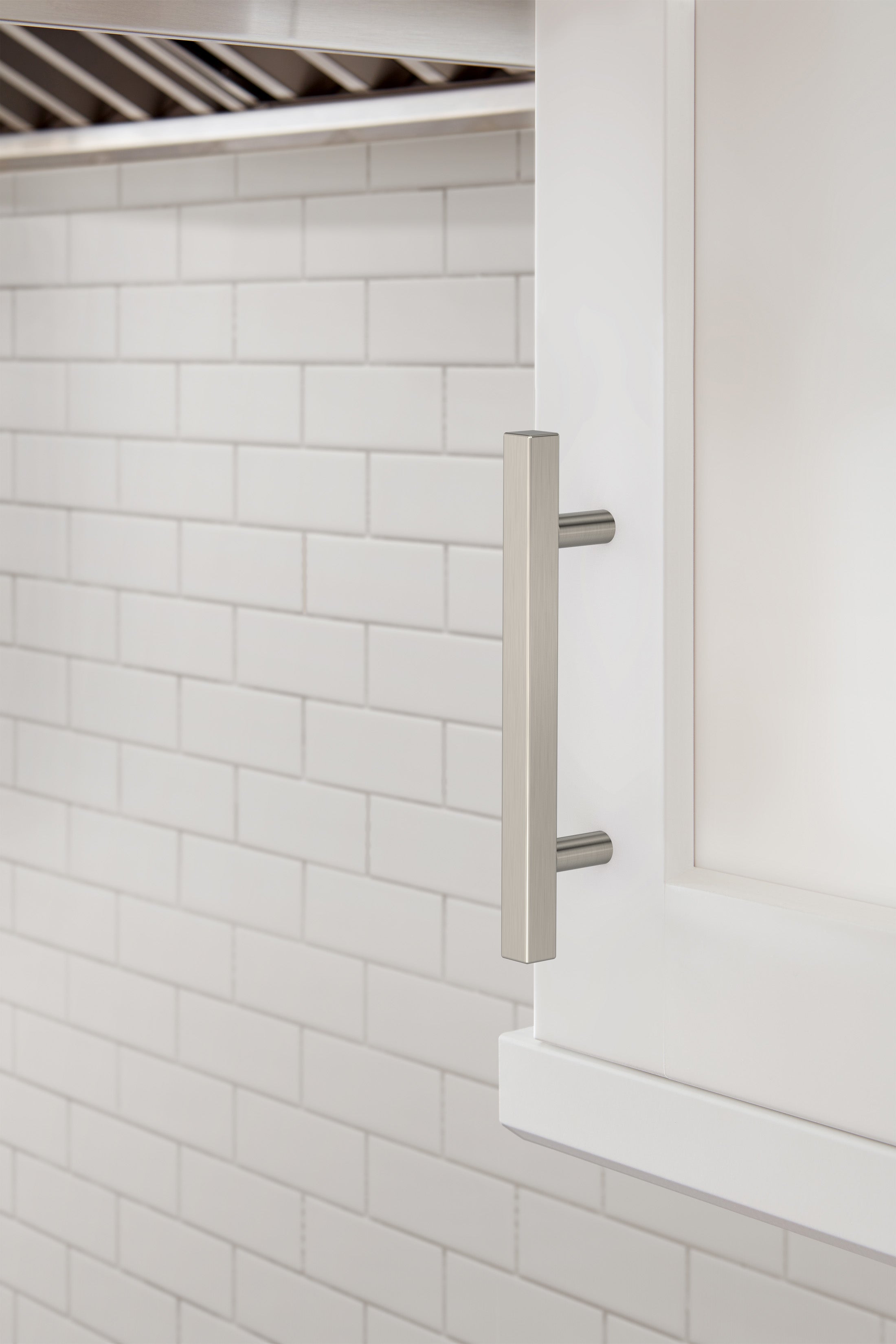 Amerock Bar Square Pull  Satin Nickel 3-3/4" Center to Center