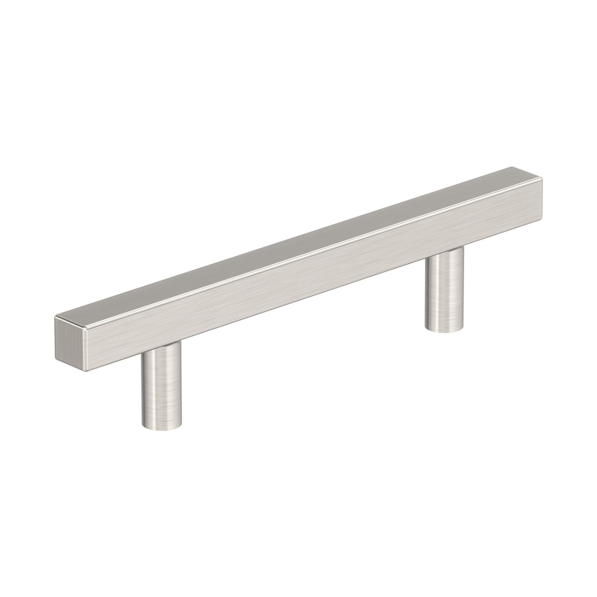 Amerock Bar Square Pull Satin Nickel 3-3/4 in. Center-to-Center