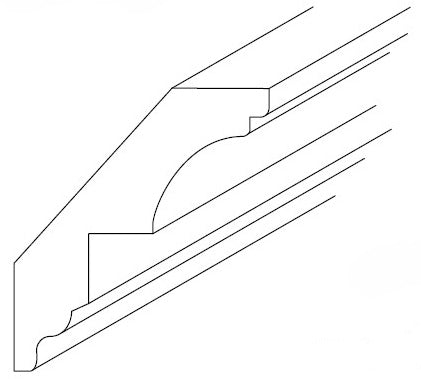 Crown Molding 2-7\8 W X 96 H X 3\4 Th - Contemporary by TA Cabinetry