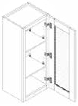 Wall Cabinet w\ Glass Door 15 W X 36 H X 12 D - Contemporary Oak by TA Cabinetry