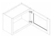 Wall Cabinet w\ Glass Door 18 W X 12 H X 12 D - Contemporary Oak by TA Cabinetry