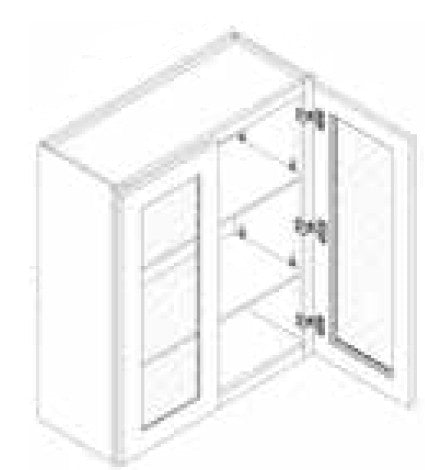 Wall Cabinet w\ Glass Door 36 W X 36 H X 12 D - Timeless Shaker by TA Cabinetry