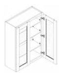 Wall Cabinet w\ Glass Door 36 W X 42 H X 12 D - Contemporary by TA Cabinetry