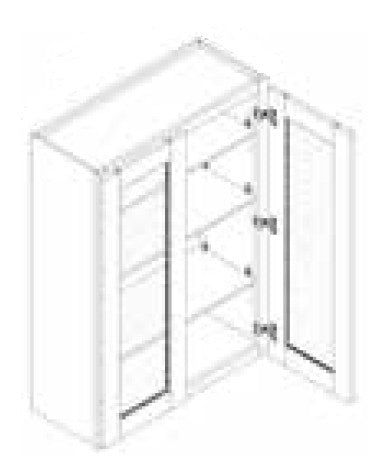 Wall Cabinet w\ Glass Door 36 W X 42 H X 12 D - Timeless Shaker by TA Cabinetry