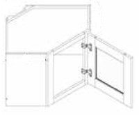 Wall Diagonal Corner w\ Glass Door 24 W X 18 H X 24 D - Contemporary by TA Cabinetry