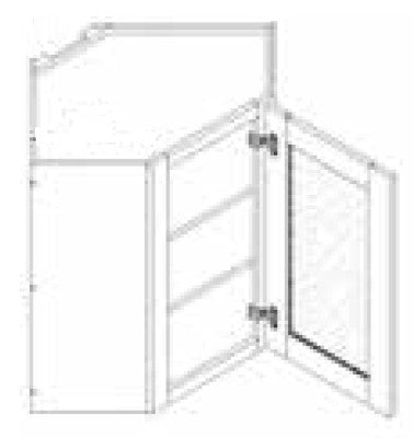 Wall Diagonal Corner w\ Glass Door 24 W X 42 H X 24 D - Contemporary by TA Cabinetry