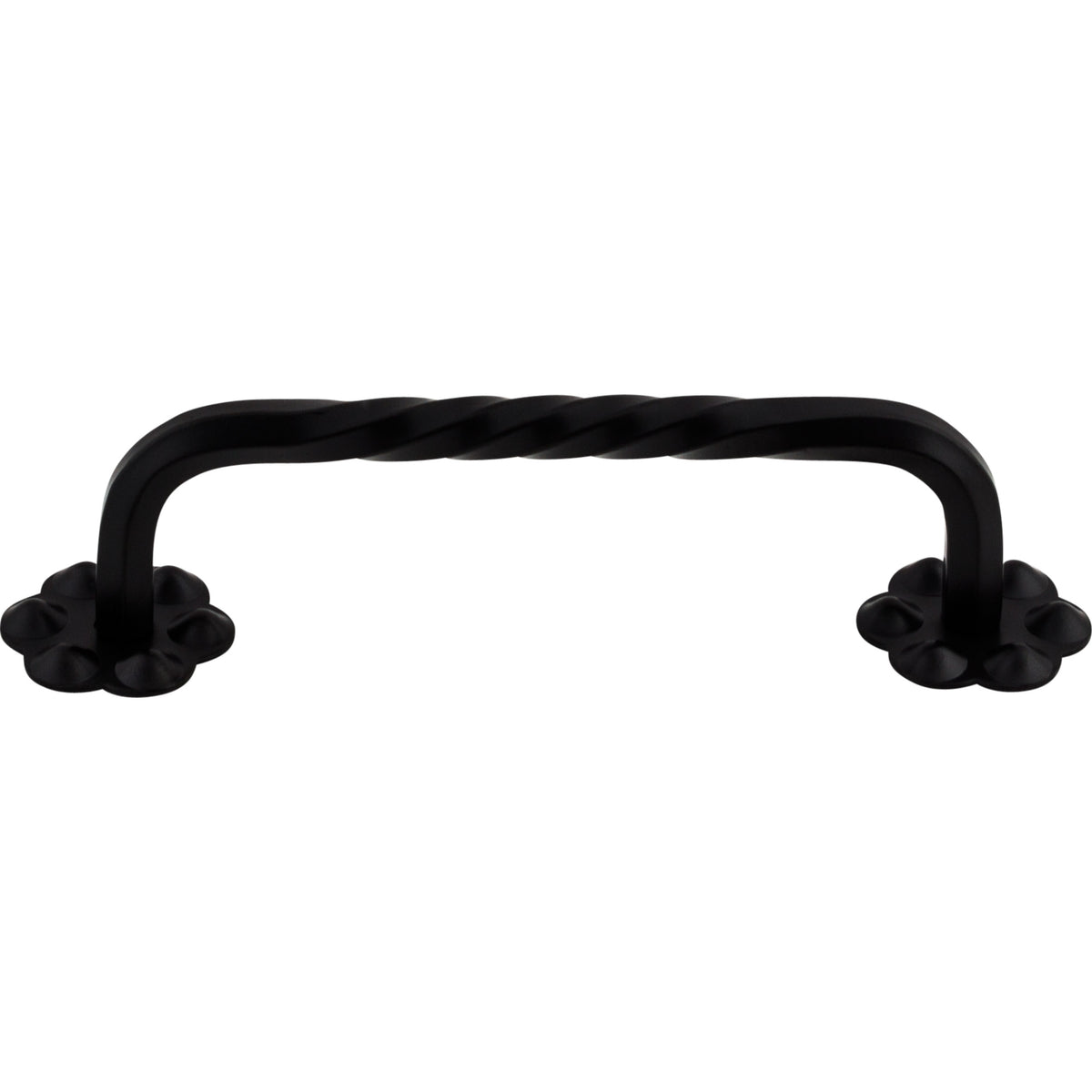 Top Knobs Normandy Twisted D-Handle w/backplate Handle Patina Black 3-15/16 in. Center-to-Center, Patine Black