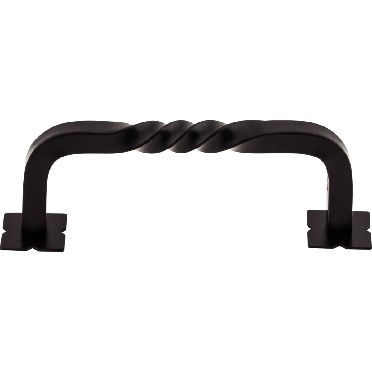 Top Knobs Normandy D-Handle w/backplate Handle Patina Black 3-3/4 in. Center-to-Center, Patine Black