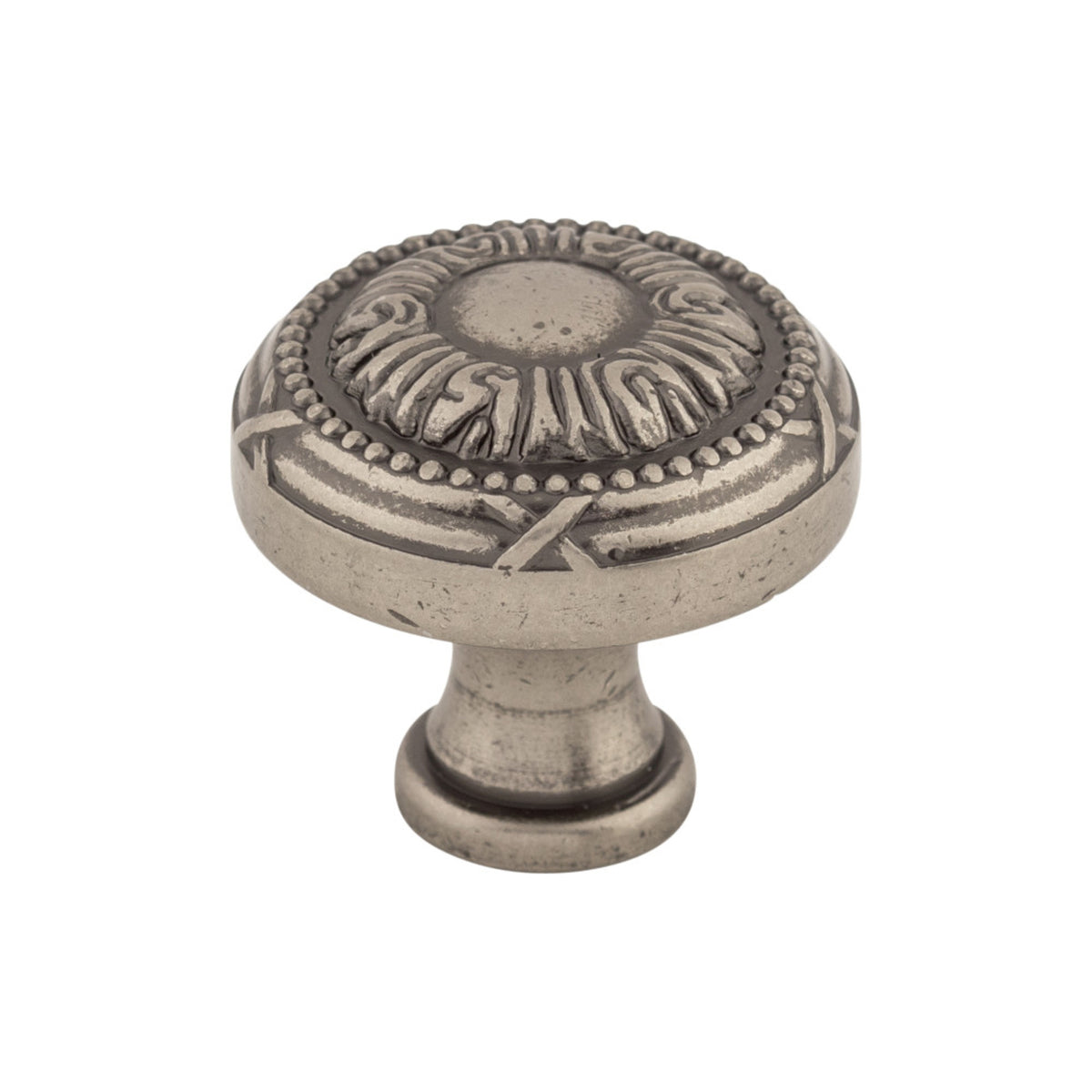 Top Knobs Edwardian Knob Antique Pewter 1-1/8 in. Diameter Ribbon Style