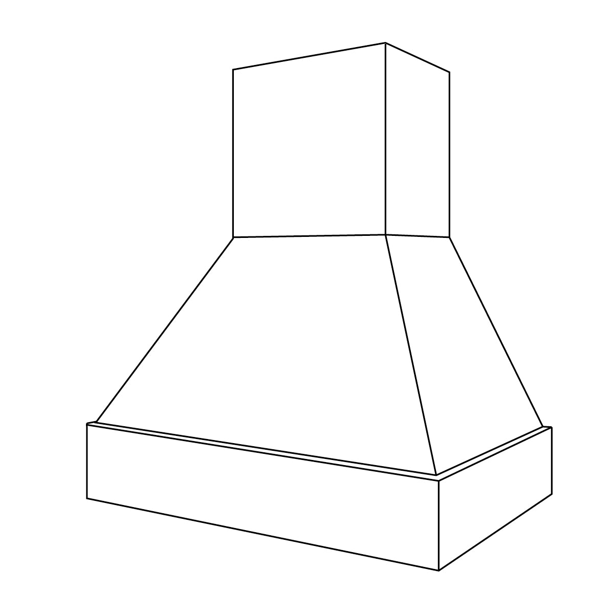 T Range Hood 36 W X 42 H (Use VLB36 or SLB36 liner & blower) - Upton Recessed by JSI