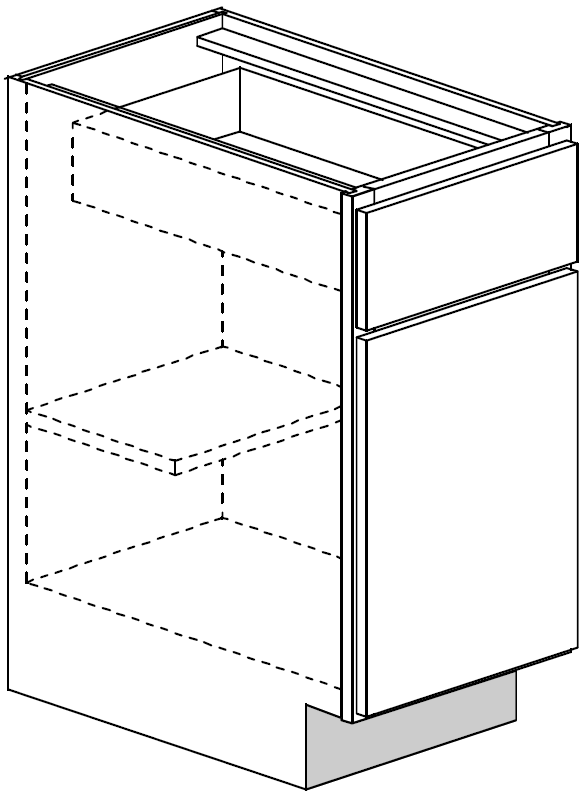Base Cabinet 21 W X 32-1\2 H X 24 D (4-1\2 inch toe) - Rushmore Stain by Legend