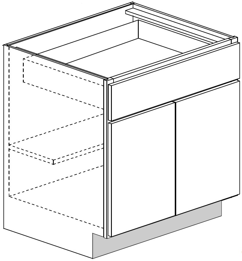 Base Cabinet 30 W X 32-1\2 H X 24 D (4-1\2 inch toe) - Rushmore Stain by Legend