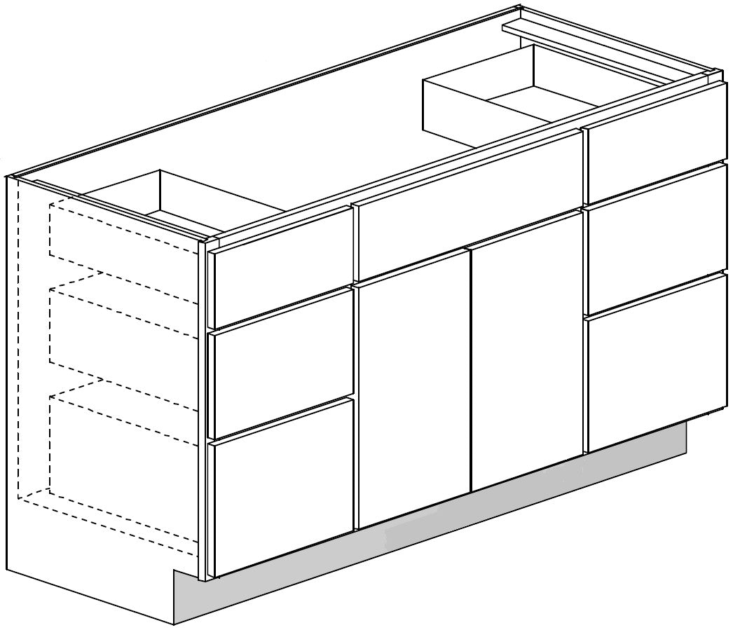 Vanity Drawer Sink Base Cabinet 48 W X 34-1\2 H X 21 D - Rainier Stain by Legend