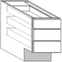3 Drawer Base 18 W X 32-1\2 H X 24 D (9 inch toe) - Teton Rustic Stain by Legend