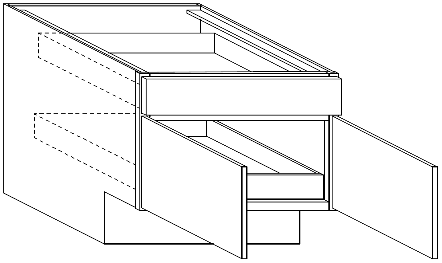 Base Cabinet w\ Roll Out Tray 36 W X 32-1\2 H X 24 D (9 inch toe) - Rainier Stain by Legend