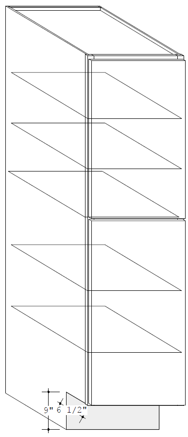 Pantry Cabinet 18 W X 96 H X 24 D (9 inch toe) - Rainier Stain by Legend