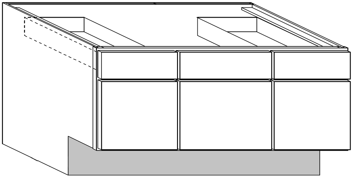 Vanity 3 Door Sink Base Cabinet 48 W X 32-1/2 H X 18 D (9 inch toe) - Sierra Stain by Legend