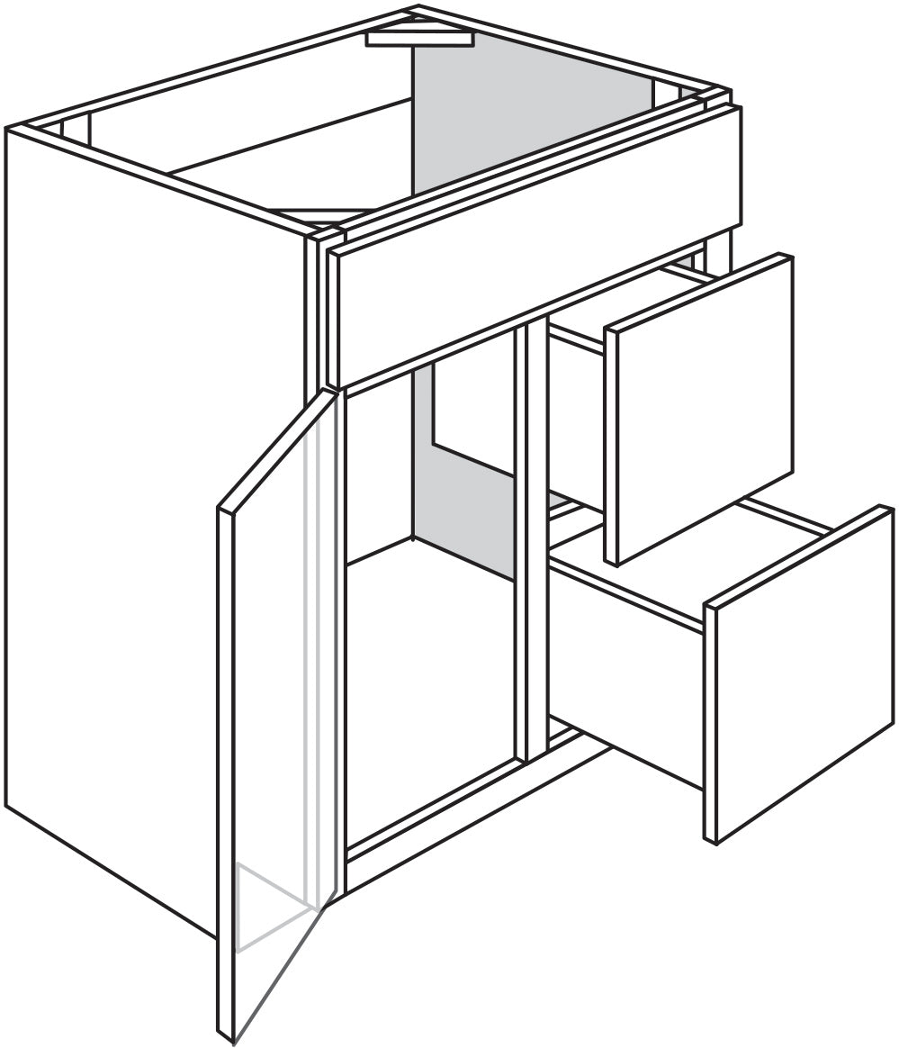 Vanity Sink Base Drawer Left 30 W X 34-1\2 H X 21 D - Dover by JSI