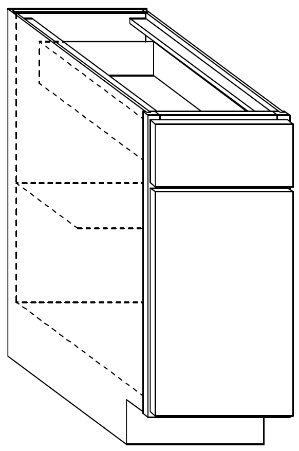 Vanity Base Cabinet 12 W X 34-1\2 H X 18 D (Working top drawer) - Rainier Paint by Legend