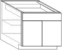 Vanity Base Cabinet 36 W X 32-1\2 H X 21 D (Working top drawer) - Rushmore Paint by Legend