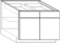 Vanity Base Cabinet 42 W X 32-1\2 H X 18 D (Working top drawer) - Rustic Denali Stain by Legend