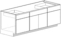 Vanity Combination Sink Base Cabinet 60 W X 32-1\2 H X 21 D - Rustic Denali Stain by Legend
