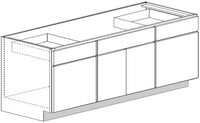 Vanity Combination Sink Base Cabinet 60 W X 34-1\2 H X 18 D - Rainier Paint by Legend